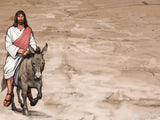 easter illustration jesus donkey background easter illustration jesus donkey background
