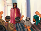 easter illustration jesus crowd accusers easter illustration jesus crowd accusers
