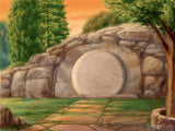 easter illustration stone in front of tomb easter illustration stone in front of tomb