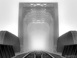 railway bridge in the fog railway bridge in the fog