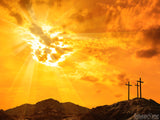 crosses on a hill in a brilliant sunset crosses on a hill in a brilliant sunset