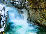 winter ice fall in blue and green winter ice fall in blue and green