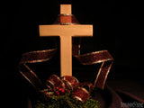 christmas background christmas cross with ribbon christmas background christmas cross with ribbon