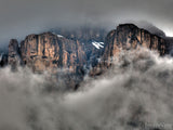 background of cliffs in the fog background of cliffs in the fog