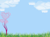 clouds heart shaped flowers clouds heart shaped flowers