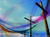 three crosses and banners three crosses and banners