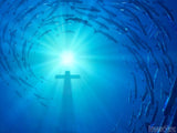 fish spiral around cross background fish spiral around cross background
