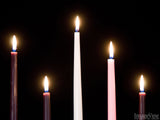 five lit advent candles