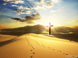 footprints in the sand lead to the cross footprints in the sand lead to the cross