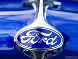closeup of classic ford truck emblem closeup of classic ford truck emblem