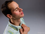 man standing with hands on chest free to worship him man standing with hands on chest free to worship him