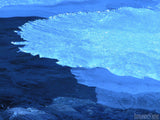 blue frozen ice in river blue frozen ice in river