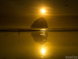 Sunset Backgrounds Haystack Rock golden sky Sunset Backgrounds Haystack Rock golden sky