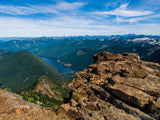 hidden valley in background from top of mountain summer hidden valley in background from top of mountain summer