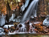 cold icicles near waterfall cold icicles near waterfall