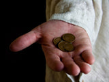 jesus holding a coin jesus holding a coin