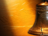golden background with liberty bell golden background with liberty bell