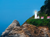 a lighthouse high up on a rock cliff a lighthouse high up on a rock cliff