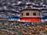 lighthouse on the banks of rocks lighthouse on the banks of rocks