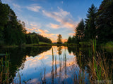 midsummer's eve small pond sunset background midsummer's eve small pond sunset background