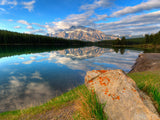 mirror reflection of mount rundle mirror reflection of mount rundle