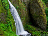 mossy rocks with large rock and waterfall mossy rocks with large rock and waterfall