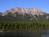 lake with mountain ridge in background lake with mountain ridge in background