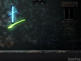 abstract wall with neon lights cross abstract wall with neon lights cross