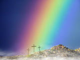 rainbow ends at three crosses on a hill rainbow ends at three crosses on a hill