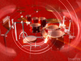 rhythm music section on a red background rhythm music section on a red background