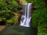 water falls into pool in silver falls in silver state park water falls into pool in silver falls in silver state park