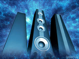 surround sound on a blue background surround sound on a blue background
