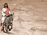 easter illustration jesus donkey background