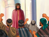 easter illustration jesus crowd accusers