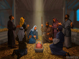 christmas illustrations light of bethlehem on jesus