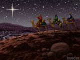 christmas illustrations kings of the east on camels 