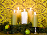 advent backgrounds pillar candles in green