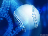 blue background with baseball