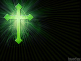 green abstract celtic cross