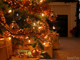 christmas background christmas tree and cozy fire