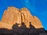 shadow of the three sisters on courthouse towers utah