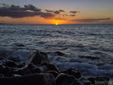 eventide rocks sunset clouds ocean