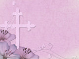 fleur-de-lis cross and lilies