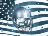 football helmet over a flag CG