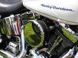 closeup Harley Davidson engine gone riding