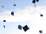 tossing the graduation caps