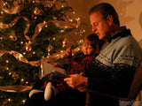 christmas background grandfather reading the christmas story