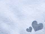 background of snow with hearts