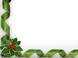 christmas color backgrounds holly and green ribbons on white