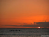 kayak long canoe sunset ocean